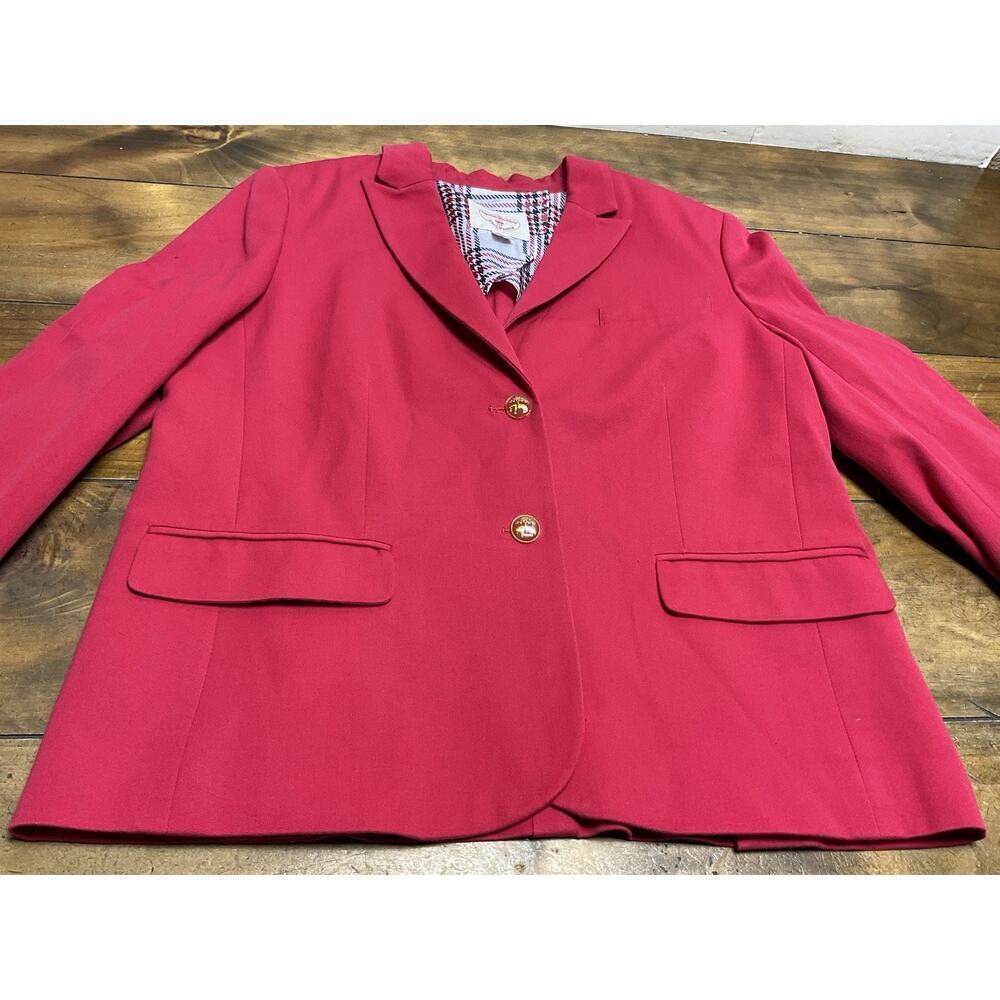 BROOKS BROTHERS Red Fleece Women's Red Cotton Viscose Stretch Blazer Size 12 - Picture 2 of 16